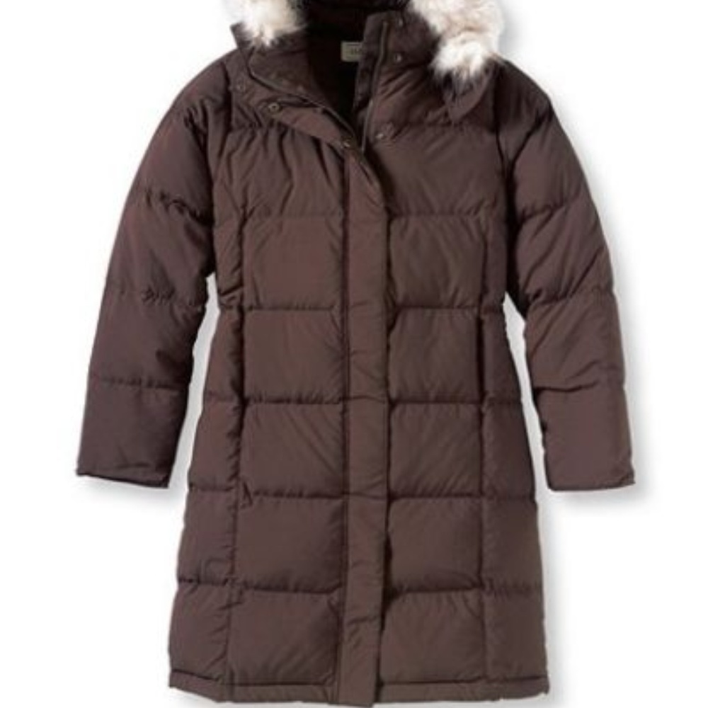 LL Bean Three Quarter Length Warmest Brown Parka